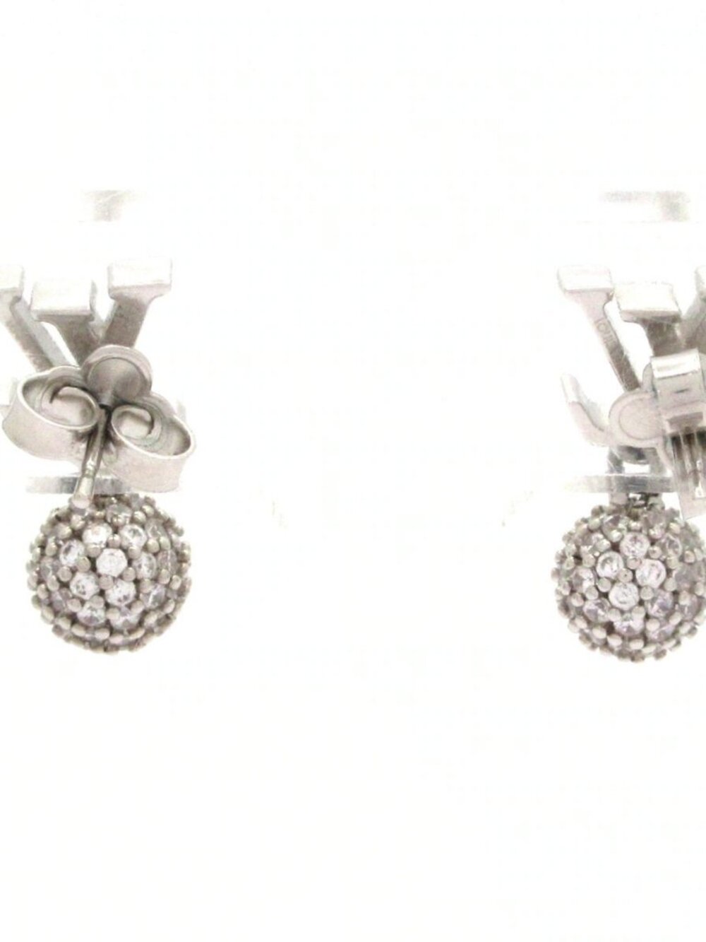 LOUIS VUITTON Earrings LV Iconic Louisa Strass M03242 Silver Clear - RM3275 - Picture 10 of 12